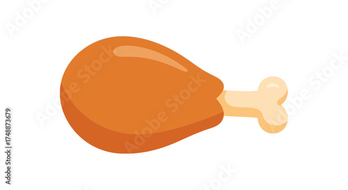 A simple, stylized illustration of a golden-brown fried chicken leg with a visible bone.