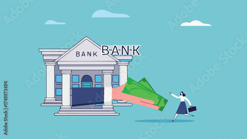 business loan, Bank offer money loans for business capital with an agreement, restore business financial stability using bank loans, business owner receives capital loan from the bank

