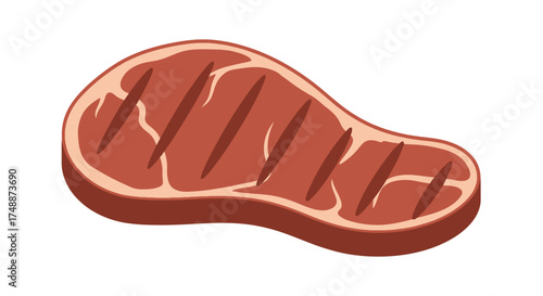A detailed illustration of a grilled steak, showing the texture and grill marks.