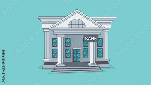bank building vector illustration with flat design style

