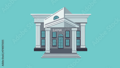 bank building vector illustration with flat design style

