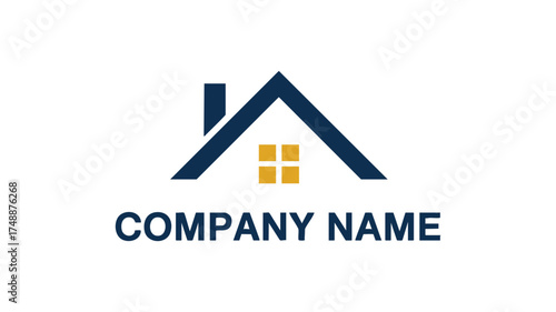 Modern house logo design with company name placeholder for real estate and property businesses