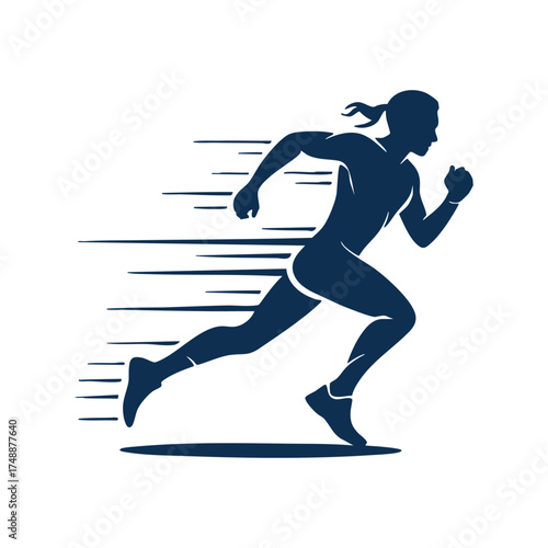 Dynamic silhouette of a sprinter in motion showing speed and athleticism