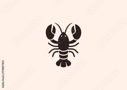 A modern lobster logo design, representing resilience and regeneration with sleek, contemporary geometric styling