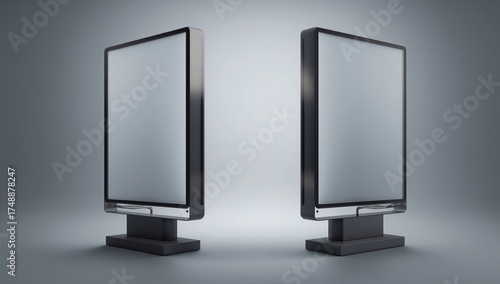 Wallpaper Mural Blank interactive outdoor kiosk. Digital tv standing touch screen isolated Torontodigital.ca
