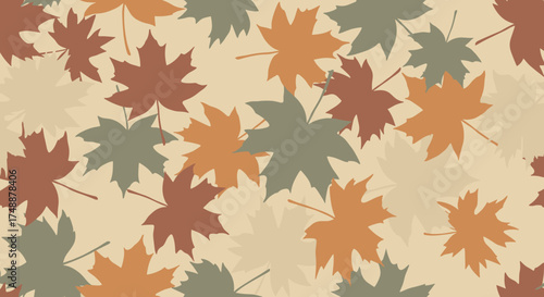 A vibrant autumnal tapestry of scattered maple leaves in warm earthy tones.