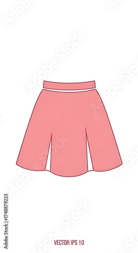 Pink Skirt Illustration - Fashionable Apparel Design for Creative Projects.