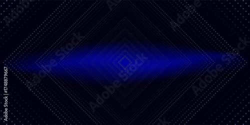 3D blue techno abstract background overlap layer on dark space with glowing dots shape decoration.