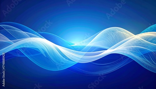 Vibrant blue abstract waves background for modern presentation designs and professional website banners with dynamic flowing energy for your business