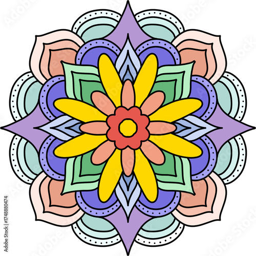 illustration of a flower mandala