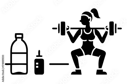 Fitness and workout icon for graphic design