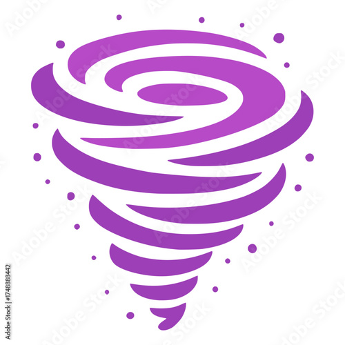 purple tornado nature disaster cyclone typhoon flat color vector illustration template design