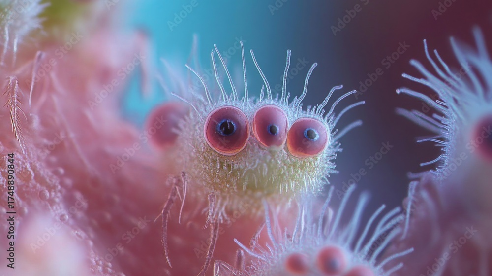 Fototapeta premium microbes seen under a microscope
