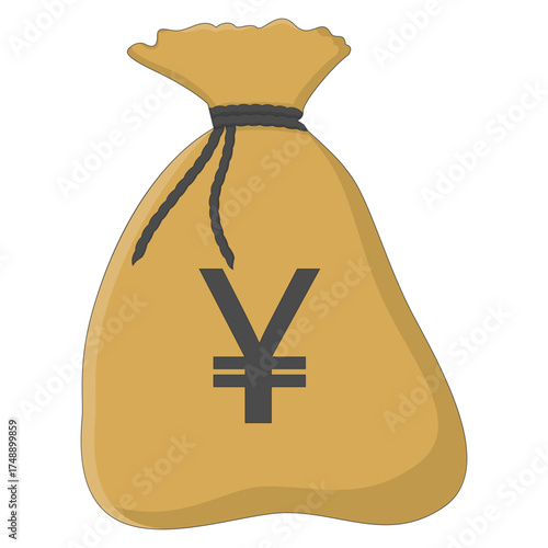 Bag of Yen Currency Symbol Illustration
