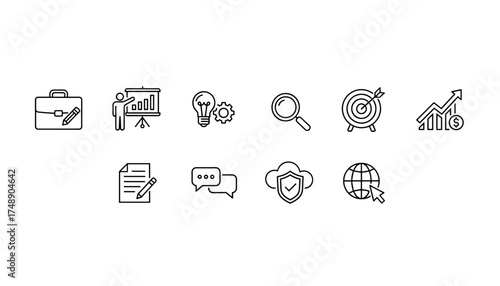 Ordered vector set portfolio demonstration showcasing diverse graphic elements, clean design, digital layout collection for creative projects, modern illustration, and visual storyboarding