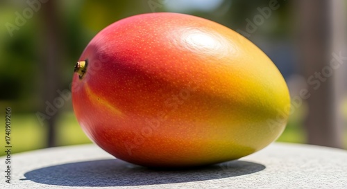 Ripe Mango Fruit with Vibrant Colors on a Sunny Day.