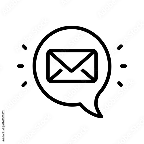 Vector black line icon for Chat bubble