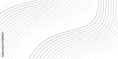 Thin line wavy abstract vector background. Curve wave seamless pattern. Line art striped graphic template. background concept eps10