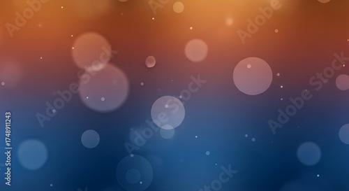 Abstract bokeh lights with orange and blue gradient background