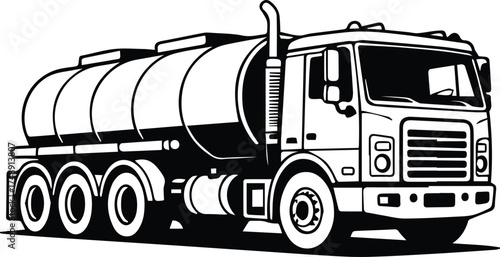 Tanker Truck Vector Illustration - Liquid Transport Vehicle Icon