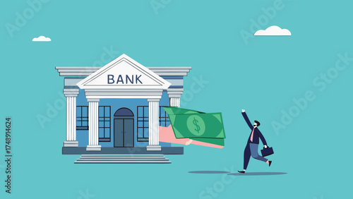 business loan, Bank offer money loans for business capital with an agreement, restore business financial stability using bank loans, businesswoman owner receives a business capital loan from the bank
