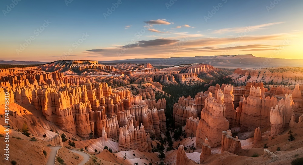 Fototapeta premium Bryce Canyon National Park at Sunrise - A Majestic Landscape.