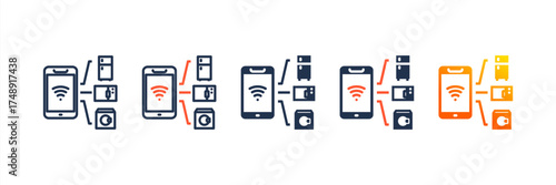 Ai Smart Appliances icon set multiple style collection