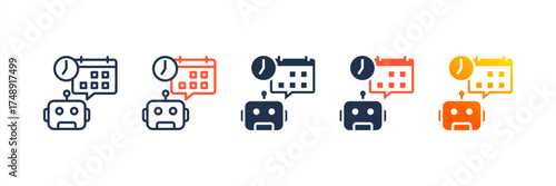 Ai Scheduler icon set multiple style collection