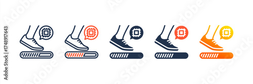 Ai Step Counter icon set multiple style collection