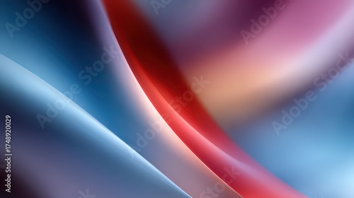 Abstract flowing gradient with blue, red and orange colors. Use this image for backdrops, presentations, or artistic compositions.