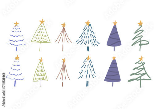 手書き風クリスマスツリー　セット