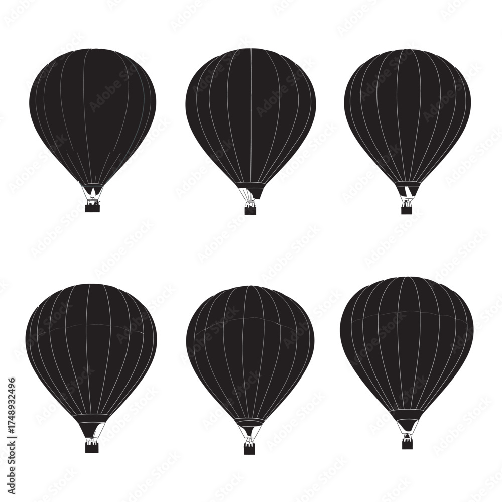 Obraz premium hot air balloons flying in the sky for celebration and travel illustration