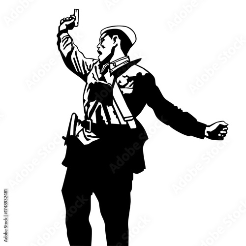 Soldier world war 2 holding a gun