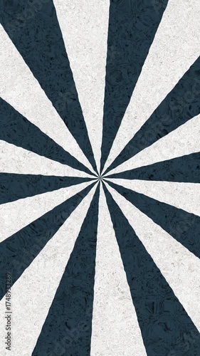 Abstract navy and white radial sunburst suitable for graphic design projects, backgrounds, textiles, and modern artistic concepts. Bold and dynamic.