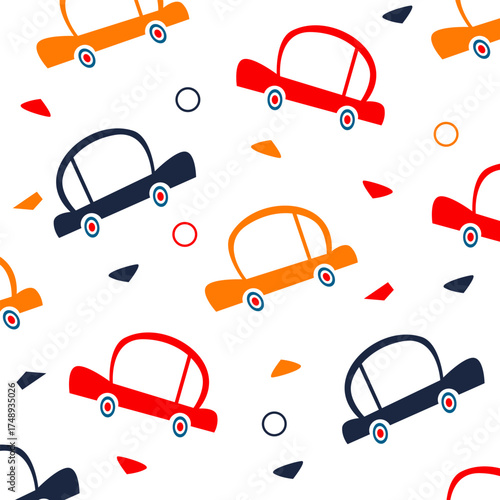 cars cartoon vector seamless pattern design for kids apparel fulprint fabric