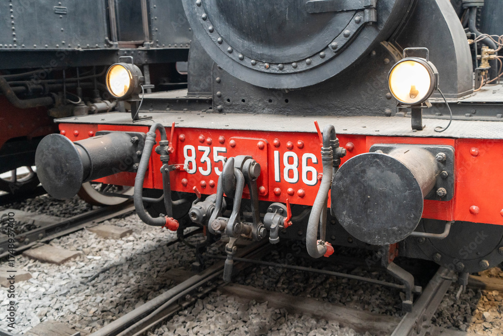 Naklejka premium Train Brake System and Coupling Mechanism Between Carriages