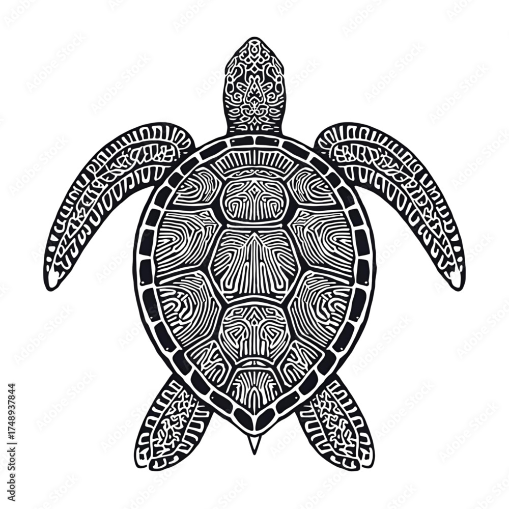 Fototapeta premium Tortoise Vector – Slow and Steady Animal Illustration