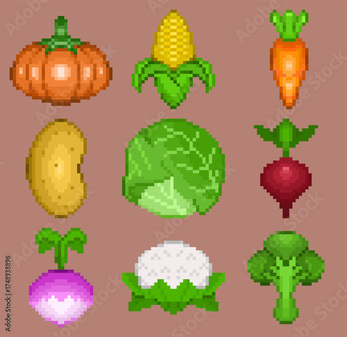 Fall Harvest pixel art vector 