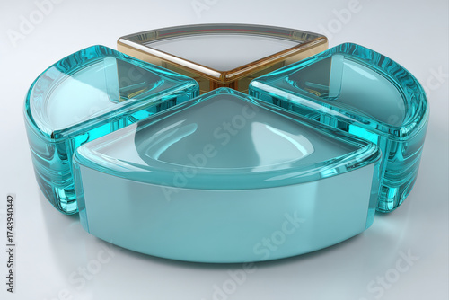 Glass ring with four illuminated segments symbolizing decision roles and leadership
