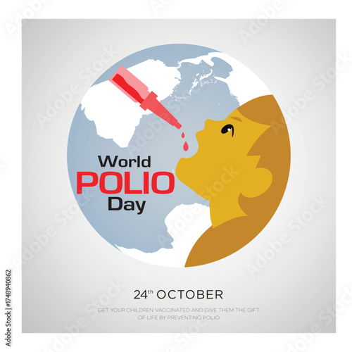 World Polio day. World Polio day creative concept Design for banner, poster 3D Illustration.