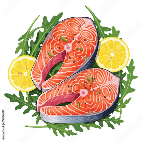 Fresh Steak Vector Illustration