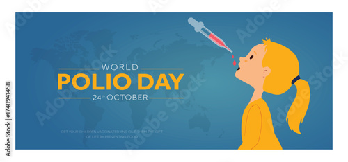 World Polio day. World Polio day creative concept Design for banner, poster 3D Illustration.