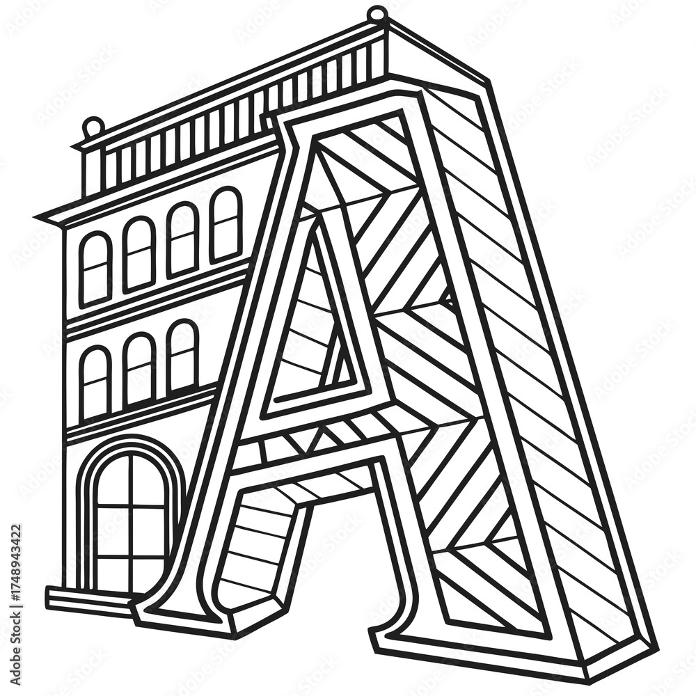 Fototapeta premium Overlapping Letter Pattern
