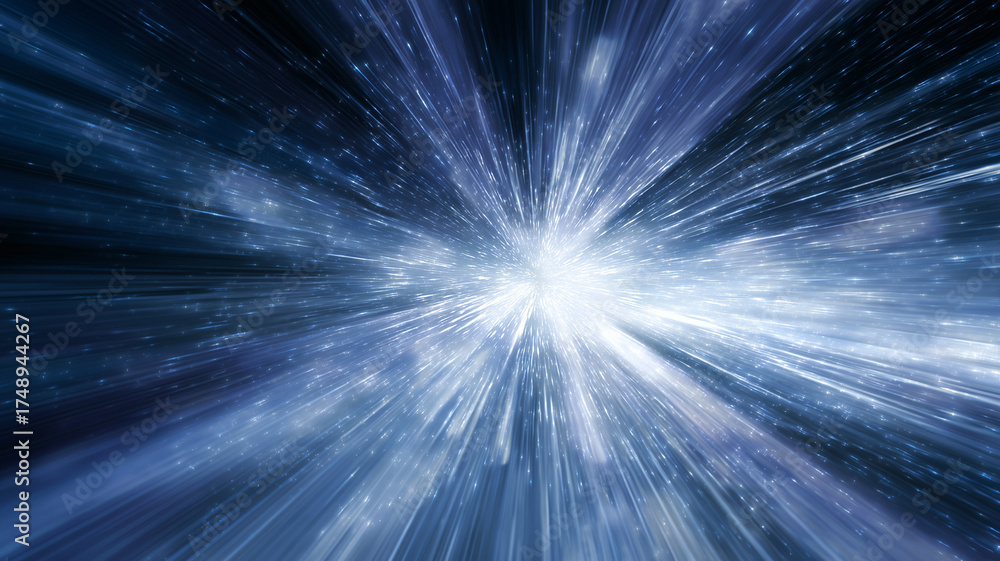Obraz premium White Light Speed Tunnel with Motion Trails