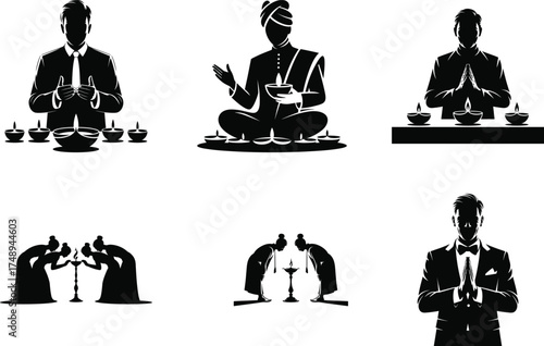 Traditional Diwali Celebration Vector Bundle