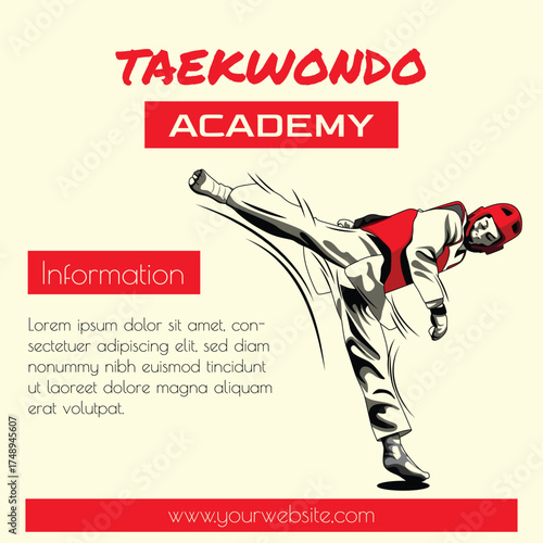 Modern taekwondo academy poster design