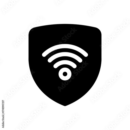 Secure Wireless Network Shield Protection Icon