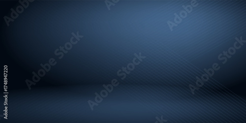 Abstract Luxury gradient Blue background. Smooth Dark blue with Black vignette Studio Banner.