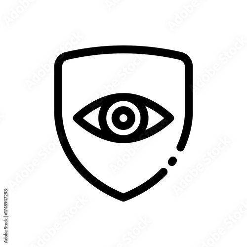 Vigilant Eye in Shield Security Protection Icon
