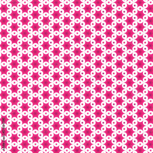 Abstract geometric pattern of repeating pink and white star like shapes creating a textured background